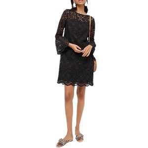 J. Crew Bell-sleeve Embroidered Eyelet Dress, Black Size 12 NWT